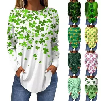 Футболки для женщин, осенние повседневные рубашки с длинным рукавом, толстовки с винтажным графическим принтом, топы, пуловеры, рождественские XL