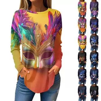 Футболки для женщин, осенние повседневные рубашки с длинными рукавами, толстовка, топ, пуловер XXL