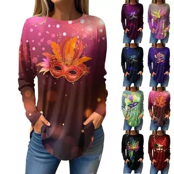 Футболки для женщин, осенние повседневные рубашки с длинными рукавами, толстовка, топ, пуловер L чёрный