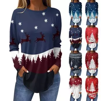 Футболки для женщин, осенние повседневные рубашки с длинным рукавом, толстовка с принтом, топ, пуловер XXXL