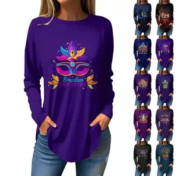 Футболки для женщин, осенние повседневные рубашки с длинными рукавами, толстовка, топ, пуловер L чёрный