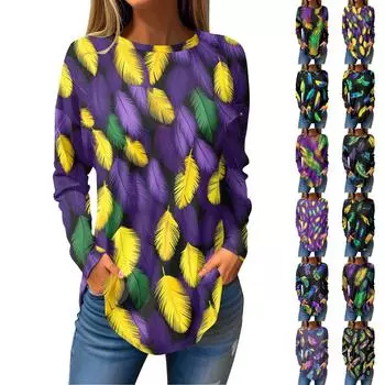 Футболки для женщин, осенние повседневные рубашки с длинными рукавами, толстовка, топ, пуловер M