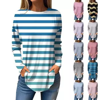 Футболки для женщин, осенние повседневные рубашки с длинным рукавом, толстовка, винтажный топ с графическим принтом, пуловер XXXL