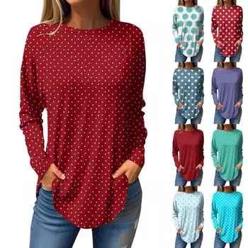 Футболки для женщин, осенние повседневные рубашки с длинным рукавом, толстовка, винтажный топ с графическим принтом, пуловер L зелёный