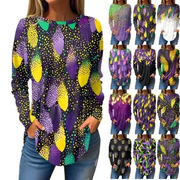 Футболки для женщин, осенние повседневные рубашки с длинными рукавами, толстовка, топ, пуловер M