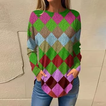 Футболки для женщин, осенние повседневные рубашки с длинным рукавом, толстовка, винтажный топ с графическим принтом, пуловер M