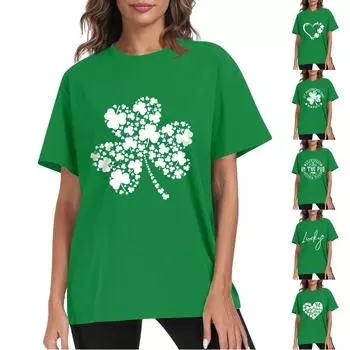 Футболки для женщин, плиссированные, с R-образным вырезом, нарядные, повседневные, блузки с принтом, короткие рукава, летние топы, свободный крой S