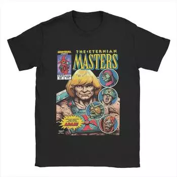 Футболки Eternian Masters Of The Universe He-Man для мужчин, хлопковые забавные футболки с круглым вырезом, футболки с коротким рукавом, большой размер S чёрный