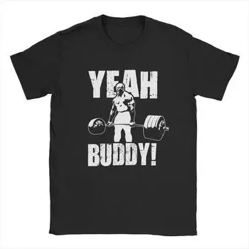Футболки Fun Yeah Buddy Ronnie Coleman для мужчин с круглым вырезом, 100% хлопок, футболки с коротким рукавом, одежда больших размеров S чёрный