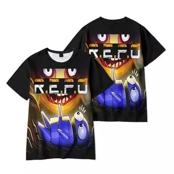 Футболки Funny Game REPO, крутая мужская футболка с круглым вырезом, повседневная, унисекс, уличная, модная футболка XS
