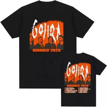 Футболки Gojira Summer 2025 Tour, унисекс, короткий рукав, хлопковая футболка, мужская/женская одежда, тяжелые футболки с принтом Mental Band XS