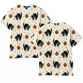 Футболки Хэллоуин Горбун Голова 3D Принт Летняя футболка Мода Дети Повседневный Мальчики Девочки Харадзюку Круглый вырез Футболки Топы Одежда 170