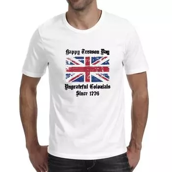 Футболки Happy Creason Day с коротким рукавом и принтом флага, креативные, свободные, с круглым вырезом и коротким рукавом, мужские S белый