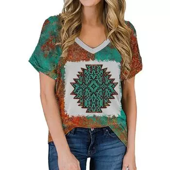 Футболки Harajuka с элементами ретро и принтом, женские универсальный пуловер с коротким рукавом, летняя новая дизайнерская повседневная футболка с круглым вырезом, женская 5XL