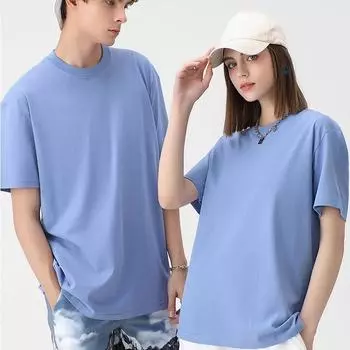Футболки из чистого хлопка для женщин и мужчин, однотонная футболка с круглым вырезом и короткими рукавами, повседневная футболка унисекс из чесаного хлопка S белый