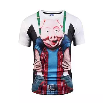 Футболки из искусственного 2 предметов, блейзеры, мужские летние футболки, мужская уличная одежда, 3D-принт, футболка, модные топы с коротким рукавом и круглым вырезом S