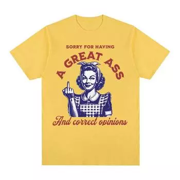 Футболки «Извините за отличную грудь и правильное мнение», футболка с забавным феминизмом, футболка с короткими рукавами из 100% хлопка, летние мужские и женские футболки S чёрный