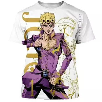 Футболки Jojo Bizarre Adventure Аниме Манга 3D Принт Уличная одежда Мужская и женская мода Большие детские футболки Топы Одежда S