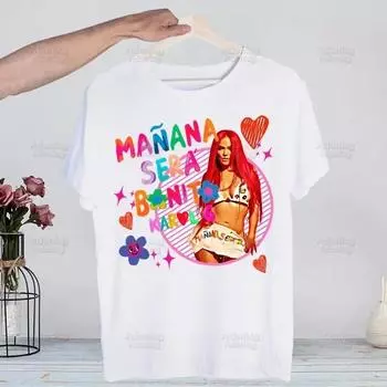Футболки Karol G Music Singer, летняя футболка унисекс, хип-хоп, забавный принт, Bichota, унисексана, футболка Sera Bonito, футболка с короткими рукавами 4XL