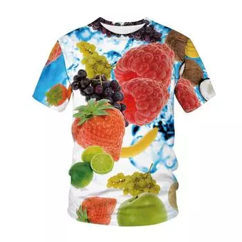 Футболки Kawaii Hip Hop Fruit Style 3D Print Kids Футболка Fashion Casual Cartoons Футболка для мальчиков и девочек Детская одежда Топы 100cm