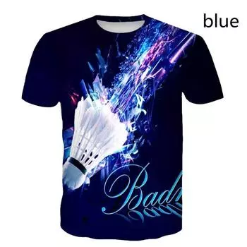 Футболки Летние 3D-принты Бадминтон Детские футболки Модные повседневные Круглый вырез Мультфильмы Детские футболки Одежда для мальчиков и девочек Топы 100