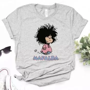 Футболки Mafalda для женщин Harajuku Manga Японский топ для девочек Японская одежда S