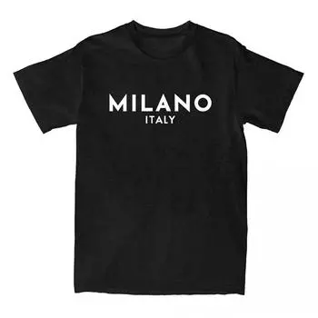 Футболки Milano Fashion City из мягкого хлопка, летние футболки унисекс с коротким рукавом, эстетичные футболки с графикой XS чёрный