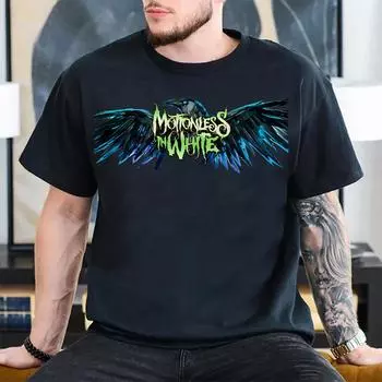 Футболки Motionless In White Tour 2025, новая модная женская/мужская одежда с принтом, летняя хлопковая футболка с коротким рукавом и круглым вырезом XS чёрный