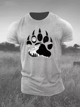 Футболки мужские Beast Claw Seal, летние, с коротким рукавом, с 3D-принтом, для спортзала, свободные, с круглым вырезом, для повседневных занятий фитнесом, спортивные мужские футболки S