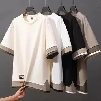Футболки мужские с заниженными плечами летние футболки свободные футболки XXL белый