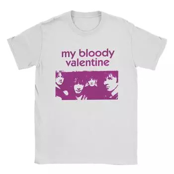 Футболки My Bloody Valentine для мужчин, сумасшедшие хлопковые футболки с круглым вырезом и коротким рукавом, новое поступление одежды S чёрный