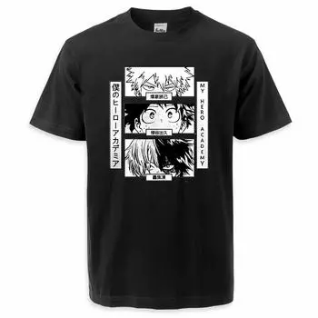 Футболки My Hero Academy для мужчин и женщин, жаркое лето, топы с рисунком аниме Бакуго, футболки в стиле Харадзюку, дышащая футболка унисекс, футболки высокого качества S чёрный