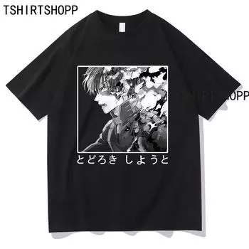 Футболки My Hero Academy Todoroki Shouto, хлопковые топы высокого качества, женские летние футболки с короткими рукавами, одежда унисекс