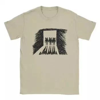 Футболки Radiohead Draw для мужчин, музыкальная группа, новинка, хлопковые футболки с круглым вырезом и коротким рукавом, топы с принтом S чёрный