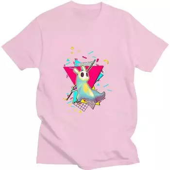 Футболки Rain World с коротким рукавом, повседневная футболка с рисунком из мультфильмов, хлопковая футболка унисекс с графическим принтом, женские футболки, аниме-одежда XS розовый