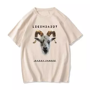Футболки Rapper Legendaddy Daddy Yankee Уличная одежда в стиле хип-хоп Летняя футболка с коротким рукавом из хлопка Повседневные футболки с принтом Harajuku XS песочный