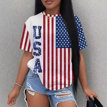 Футболки с 3D-принтом «Кролик», летние новые, с круглым вырезом и короткими рукавами, из дышащей легкой ткани для женщин, повседневные спортивные футболки S