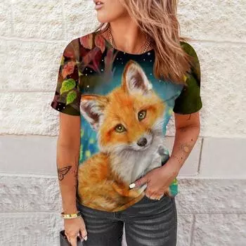 Футболки с 3D принтом «Океан, море» и рыбой, женская уличная одежда, пляжная футболка с v-образным вырезом Y2k, большие топы в стиле Харадзюку, футболки, одежда L