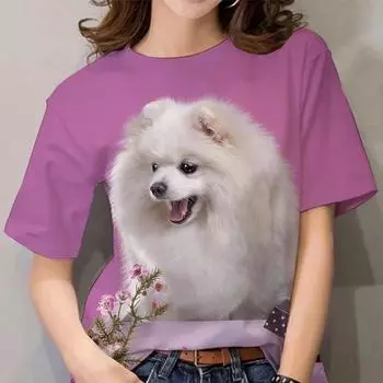Футболки с 3D-принтом «Собака, животное», женская футболка, женская мода, повседневная уличная одежда, свободные топы, футболки, женская одежда Harajuku Y2k S