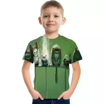 Футболки с 3d принтом «Солнечный медведь гризли», летняя забавная одежда, топ для маленьких мальчиков и девочек-подростков, рождественские футболки с леммингами, топы Camisetas 100