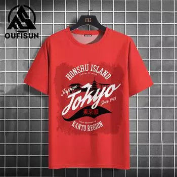 Футболки с 3D-принтом Tokyo для мужчин, футболки с коротким рукавом, летние повседневные футболки больших размеров, мужская одежда, уличная одежда Harajuku, топы S