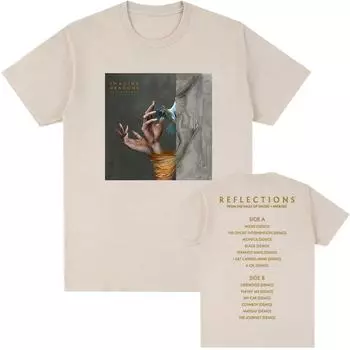 Футболки с альбомом Imagine Dragons Reflections 2025 года, футболки с графическим принтом, хлопковые футболки с коротким рукавом для мужчин, топы с принтом XS белый