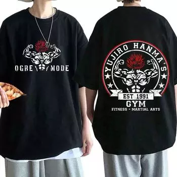 Футболки с аниме Baki The Grappler, крутая футболка Yujiro Hanma Ogre Mode, женская хлопковая футболка унисекс в стиле Харадзюку, повседневная футболка с коротким рукавом