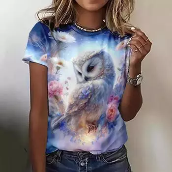 Футболки с цифровым принтом Animal Series 3D, женские футболки с короткими рукавами, винтажные мужские футболки S