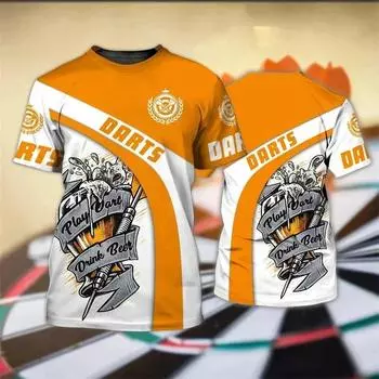 Футболки с дротиками для мальчиков, футболка для соревнований, модная круглая мишень для дротиков, 3D-печатная уличная одежда, повседневная одежда больших размеров для мальчиков S