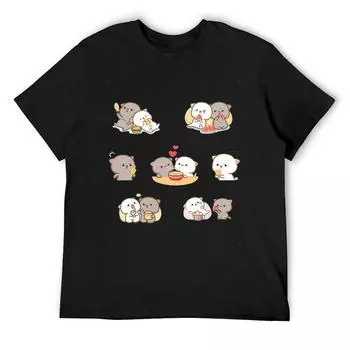 Футболки с героями мультфильмов Mochi Peach Cat Milk Goma, женская хлопковая футболка унисекс, футболка с круглым вырезом, одежда с короткими рукавами, идея подарка 2XL