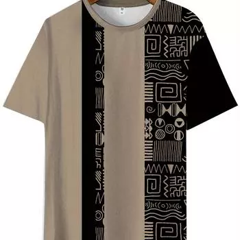 Футболки с графическим принтом больших размеров для мужчин — яркий креативный рисунок, короткий рукав, модная повседневная одежда, дышащая, незаменимая вещь на лето S