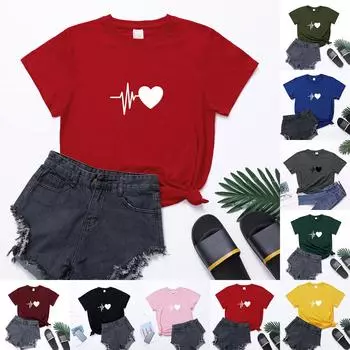 Футболки с графическим принтом Уличная повседневная одежда с коротким рукавом с принтом XXL розовый