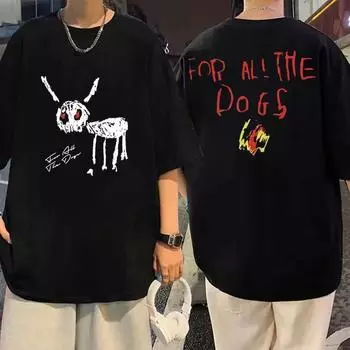 Футболки с графическим рисунком «Рэппер Дрейк для всех собак», женские футболки унисекс в стиле хип-хоп с короткими рукавами, модная винтажная футболка большого размера 2XL