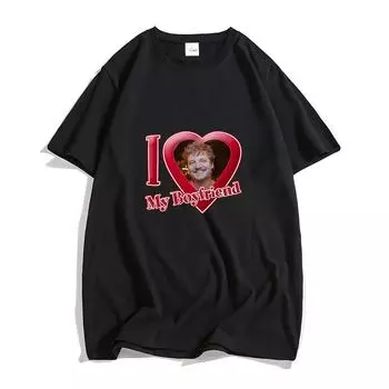 Футболки с изображением актера Педро Паскаля Принца Повседневные футболки Футболки из 100% хлопка Футболки I Love My Boyfriend Футболки Four Seasons High Street XS чёрный